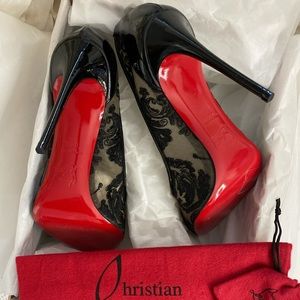 Christian Louboutin Follies Lace 100mm Size 38 1/2